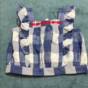 Janie and Jack Blue and White Checkered top